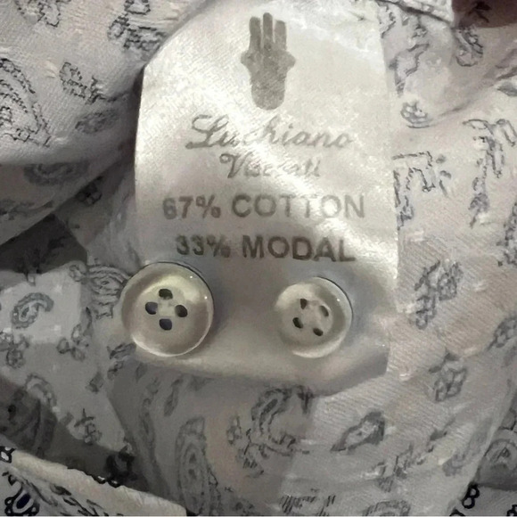 Luchiano Visconti Classic Men’s Button-Down (Blue/White) - Picture 9 of 10